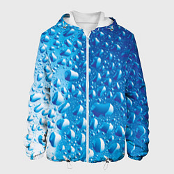 Куртка с капюшоном мужская Капли воды, цвет: 3D-белый