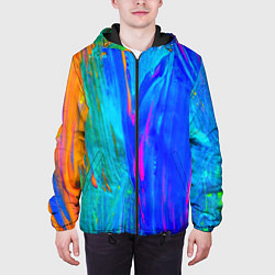 Куртка с капюшоном мужская Разводы, цвет: 3D-черный — фото 2