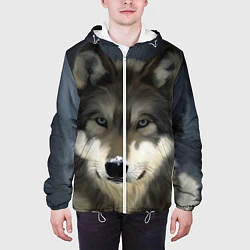 Куртка с капюшоном мужская Зимний волк, цвет: 3D-белый — фото 2