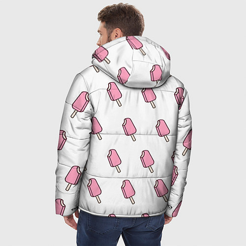 Мужская зимняя куртка Мороженое розовое / 3D-Черный – фото 4