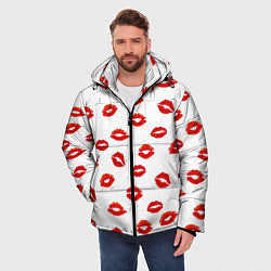 Куртка зимняя мужская Поцелуйчики, цвет: 3D-красный — фото 2