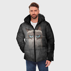 Куртка зимняя мужская Grumpy Cat, цвет: 3D-черный — фото 2
