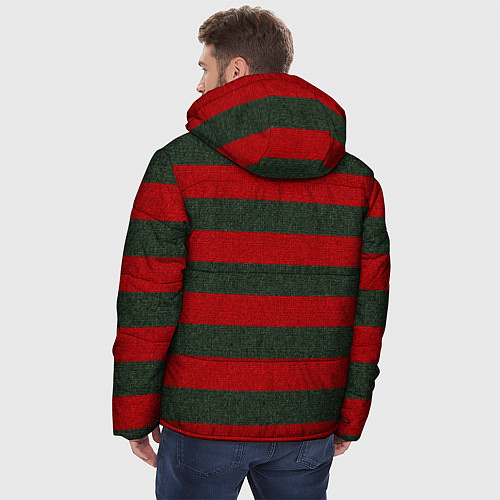 Мужская зимняя куртка Красно-полосатый / 3D-Черный – фото 4