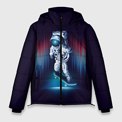Куртка зимняя мужская Космический скейтбордист, цвет: 3D-черный