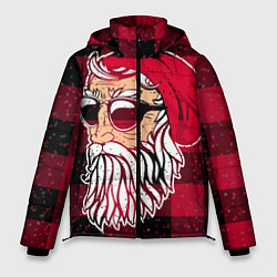 Куртка зимняя мужская Санта хипстер, цвет: 3D-красный