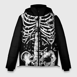 Куртка зимняя мужская Floral Skeleton, цвет: 3D-красный