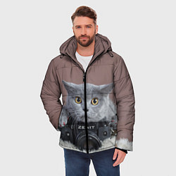 Куртка зимняя мужская Котик фотограф, цвет: 3D-красный — фото 2