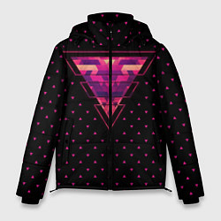 Куртка зимняя мужская Треугольная геометрия, цвет: 3D-красный