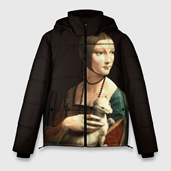 Куртка зимняя мужская Дама с горностаем, цвет: 3D-черный