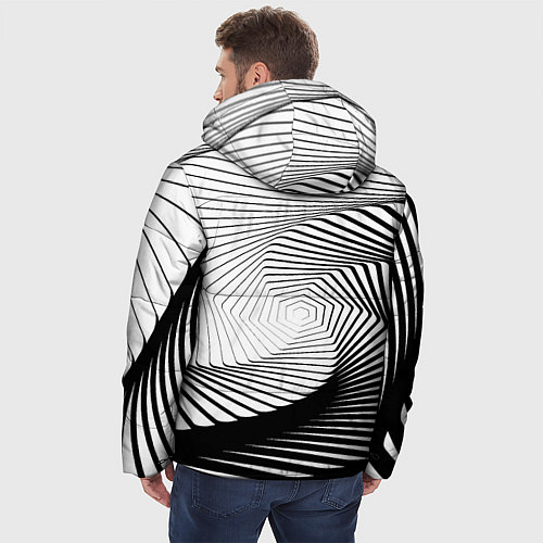 Мужская зимняя куртка Оптический узор / 3D-Черный – фото 4