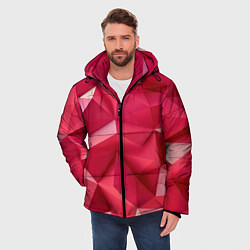 Куртка зимняя мужская Розовые грани, цвет: 3D-красный — фото 2