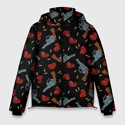 Куртка зимняя мужская Револьверы и Розы, цвет: 3D-черный