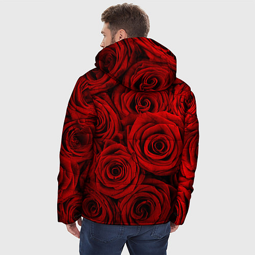 Мужская зимняя куртка Красные розы / 3D-Красный – фото 4