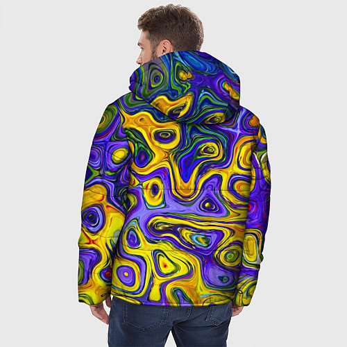 Мужская зимняя куртка Цветная текстура / 3D-Черный – фото 4