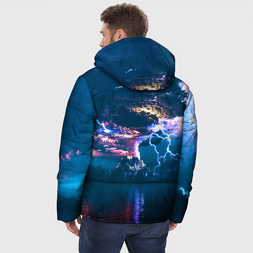 Мужская зимняя куртка Извержение вулкана / 3D-Красный – фото 4