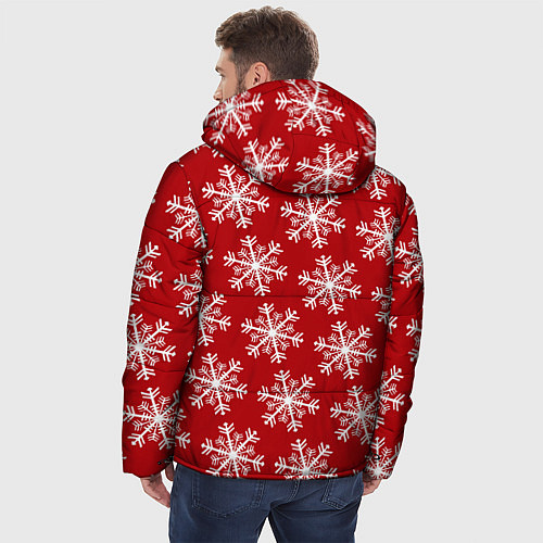 Мужская зимняя куртка Новогодние Снежинки / 3D-Черный – фото 4