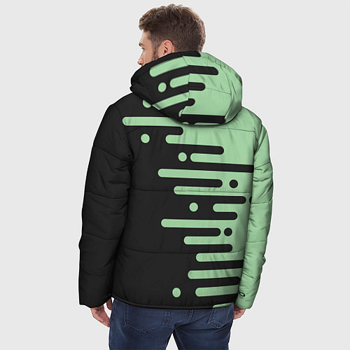 Мужская зимняя куртка Геометрический Инь Янь / 3D-Черный – фото 4