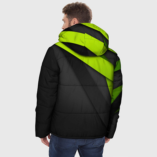 Мужская зимняя куртка Спортивная геометрия 6 / 3D-Черный – фото 4