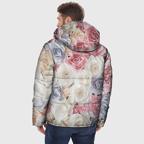 Мужская зимняя куртка Букет из роз / 3D-Черный – фото 4