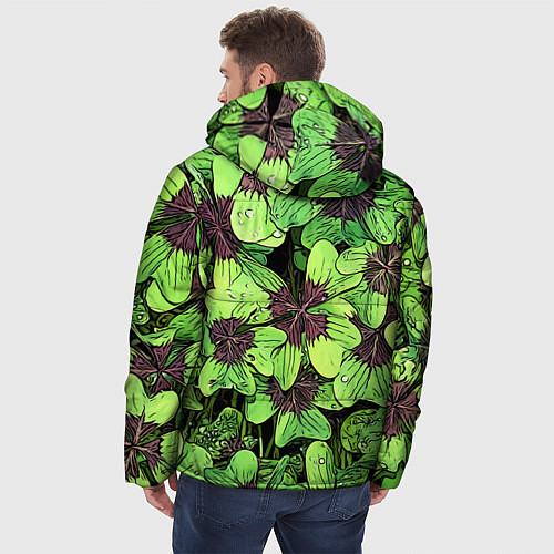 Мужская зимняя куртка Лепестки / 3D-Черный – фото 4