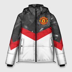 Куртка зимняя мужская Man United FC: Grey Polygons, цвет: 3D-красный
