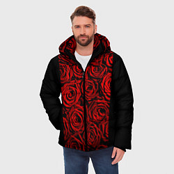 Куртка зимняя мужская Унисекс / Красные розы, цвет: 3D-красный — фото 2