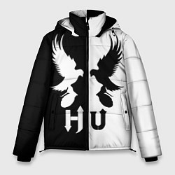 Куртка зимняя мужская HU: Black & White, цвет: 3D-светло-серый