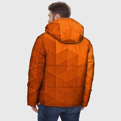 Мужская зимняя куртка Orange abstraction / 3D-Черный – фото 4