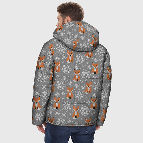 Мужская зимняя куртка Зимние лисицы / 3D-Черный – фото 4