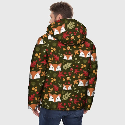 Мужская зимняя куртка Осенние лисички / 3D-Черный – фото 4