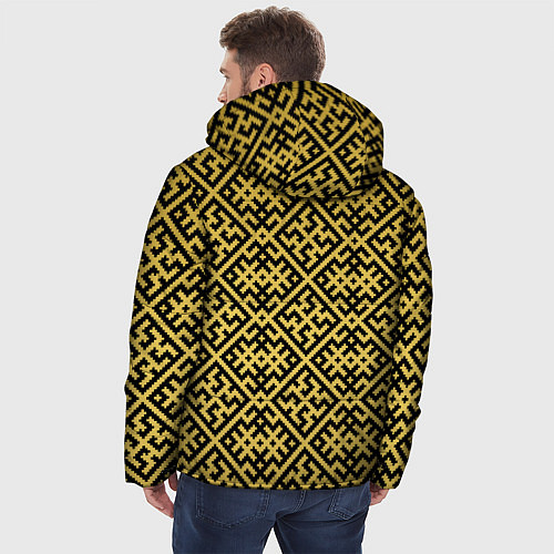Мужская зимняя куртка Духобор: Обережная вышивка / 3D-Черный – фото 4
