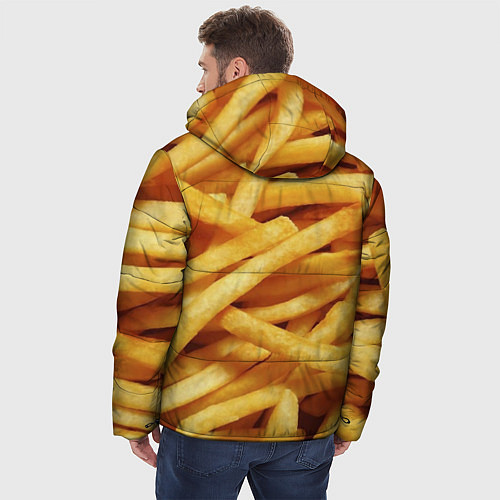 Мужская зимняя куртка Картофель фри / 3D-Черный – фото 4