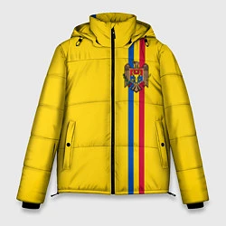Куртка зимняя мужская Молдавия: лента с гербом, цвет: 3D-черный