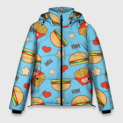 Куртка зимняя мужская Yum Fast Food, цвет: 3D-черный