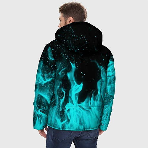 Мужская зимняя куртка R6S: Turquoise Flame / 3D-Черный – фото 4