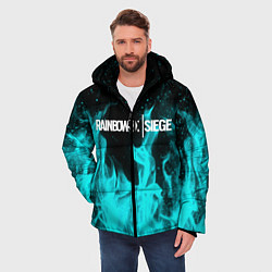 Куртка зимняя мужская R6S: Turquoise Flame, цвет: 3D-черный — фото 2