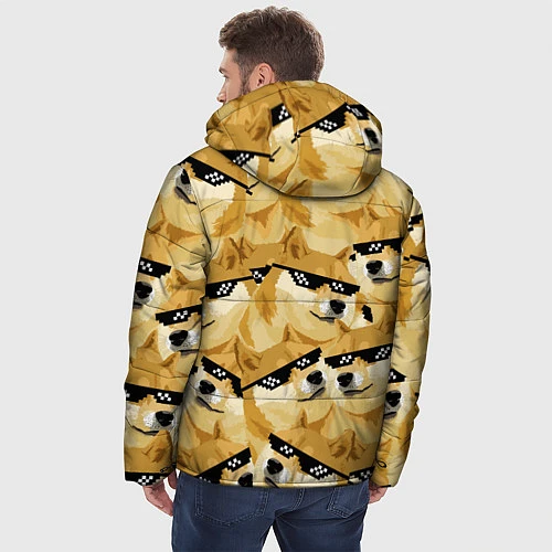 Мужская зимняя куртка Doge: Deal with it / 3D-Черный – фото 4