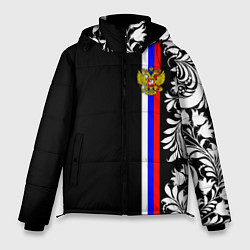 Куртка зимняя мужская Россия: цветочная коллекция, цвет: 3D-черный