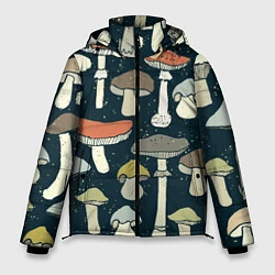 Куртка зимняя мужская Грибной лес, цвет: 3D-черный