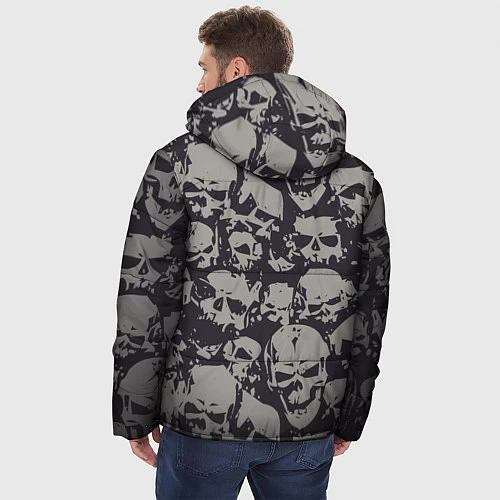 Мужская зимняя куртка Демонические черепа / 3D-Черный – фото 4