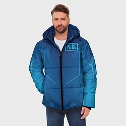 Куртка зимняя мужская PUBG: Blue Hexagons, цвет: 3D-красный — фото 2