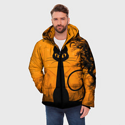Куртка зимняя мужская Halloween Cat, цвет: 3D-красный — фото 2