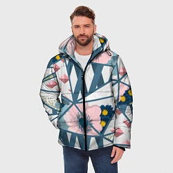 Куртка зимняя мужская Нежная геометрия, цвет: 3D-черный — фото 2