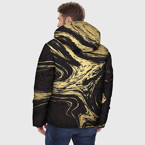 Мужская зимняя куртка Золотой мрамор / 3D-Черный – фото 4