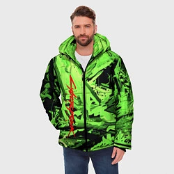 Куртка зимняя мужская Cyberpunk 2077: Green Breaks, цвет: 3D-черный — фото 2