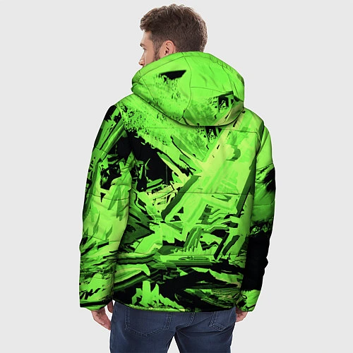 Мужская зимняя куртка Cyberpunk 2077: Green Breaks / 3D-Светло-серый – фото 4