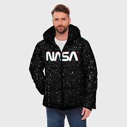 Куртка зимняя мужская NASA: Space Glitch, цвет: 3D-черный — фото 2