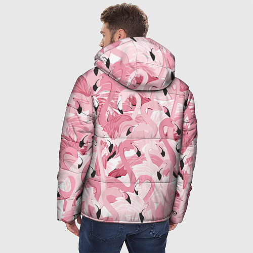 Мужская зимняя куртка Розовый фламинго / 3D-Черный – фото 4