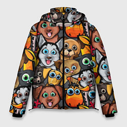 Куртка зимняя мужская Веселые собаки, цвет: 3D-светло-серый