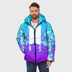 Куртка зимняя мужская BTS: Violet Butterflies, цвет: 3D-черный — фото 2